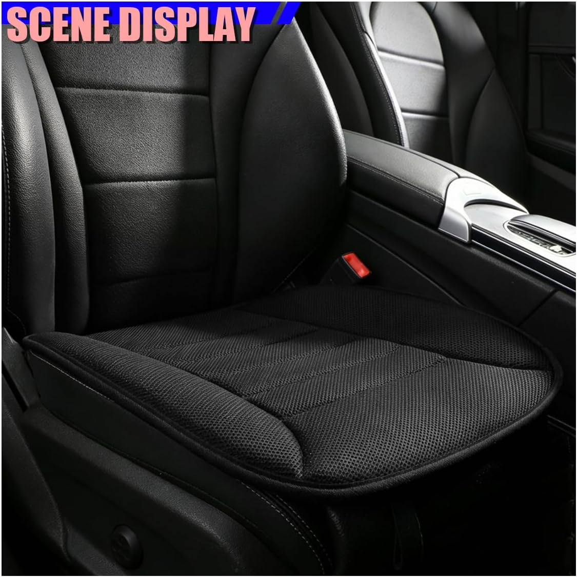 Car Seat Cushion, Breathable 3D Air Mesh Car Front Seats Bottom Cover for Comfortable Driving, Soft Non-Slip Auto Interior Driver Seat Protector for Home, Office, Truck(Black)
