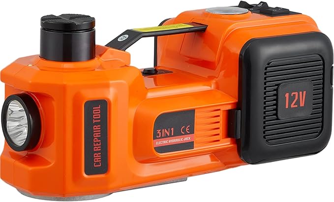 VEVOR Electric Car Jack, 5 Ton/11023 LBS Hydraulic Jack Lift with Built-in Inflatable Pump and LED Light