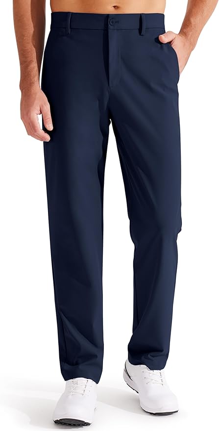 Libin Men's Golf Pants Classic Fit Flat Front Work Dress Pants 29" 31" 33" Stretch Casual Pants Lightweight with Pockets