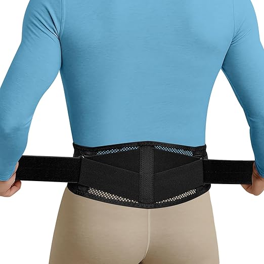 Thin & Lightweight Back Brace for Lower Back Pain Relief – Slim, Breathable Back Support Brace for Sciatica, Herniated Disc – Adjustable Lumbar Support Belt for Men & Women, All Day Comfort