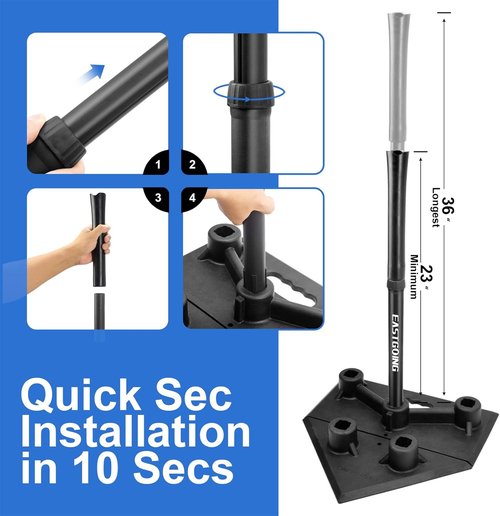 Eastgoing Heavy Duty Baseball Batting Tee - Adjustable 5-Position Design for All Ages | Portable Travel Use