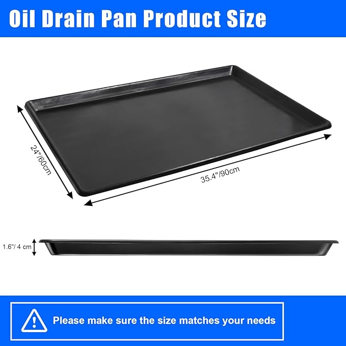 9 Pack Extra Large Oil Drip Pan, 35.4 x 24 x 1.6 In Oil Change Drain Pan, Plastic Oil Drip Tray for Under Car, Oil Catch Pan Tray for Floor Protection, Fridges, Washing Machines, Cat Litter Box Bottom