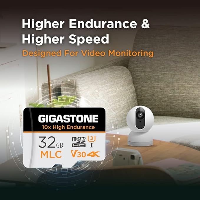 GIGASTONE Industrial 32GB MLC Micro SD Card, 4K Video Recording, Security Cam