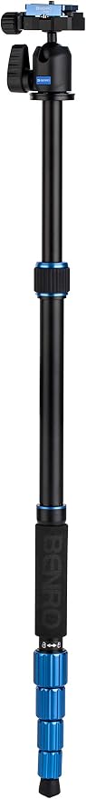 Benro Slim Travel Aluminum Tripod Kit – Lightweight 5-Section Tripod