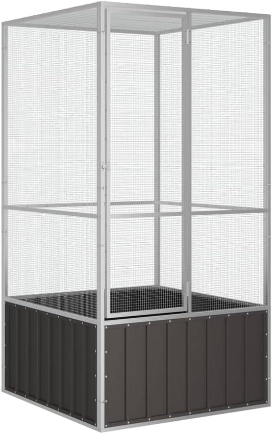 Large Flight King Bird Cage, Steel Bird Cage Flight Cage for Cockatiels African Parakeets Green Cheek Conures Pigeons Parrot, Anthracite 43.7"x42.1"x83.3",-967