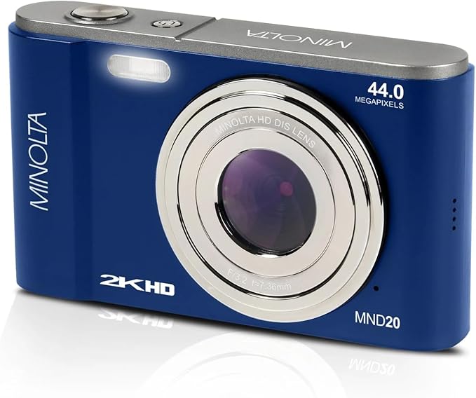 Minolta MND20 44MP Digital Camera – 2.7K Ultra HD Video, 16X Digital Zoom