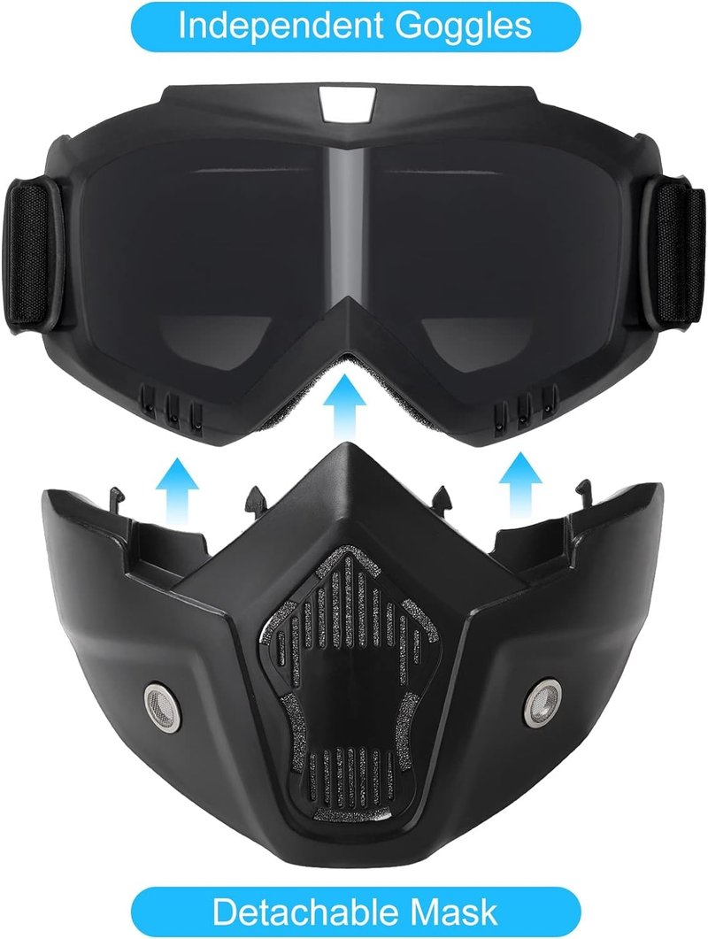 Yuxcnhaw Airsoft Helmet + Full Face Mask with NVG Fixtures and Side Rails, Medium, Black, Unisex Adults, Outdoor Activities, Tactical Streamlined