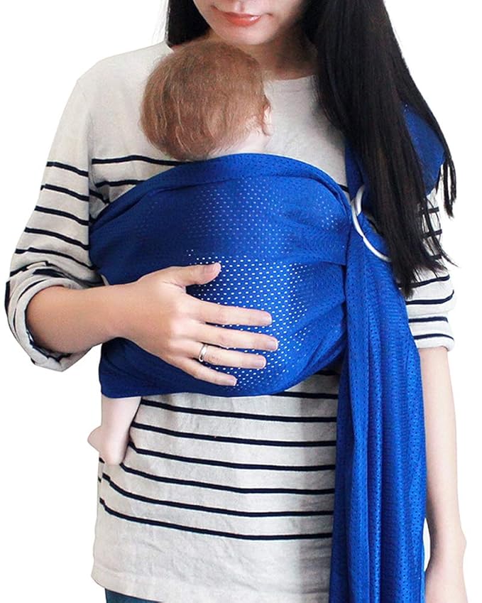 Baby Water Ring Sling Carrier | Lightweight Breathable Mesh Baby Wrap for Infant, Newborn, Kids and Toddlers | Perfect for Summer, Swimming, Pool, Beach | Great for Dad Too Royal Blue