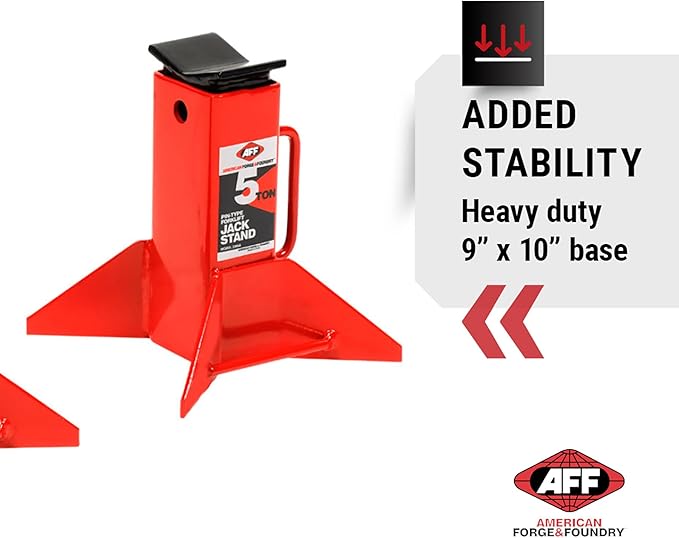 AFF Heavy Duty Pin Type Jack Stands, 5 Ton (10,000 Lbs) Capacity, 1 Pair, 3305A