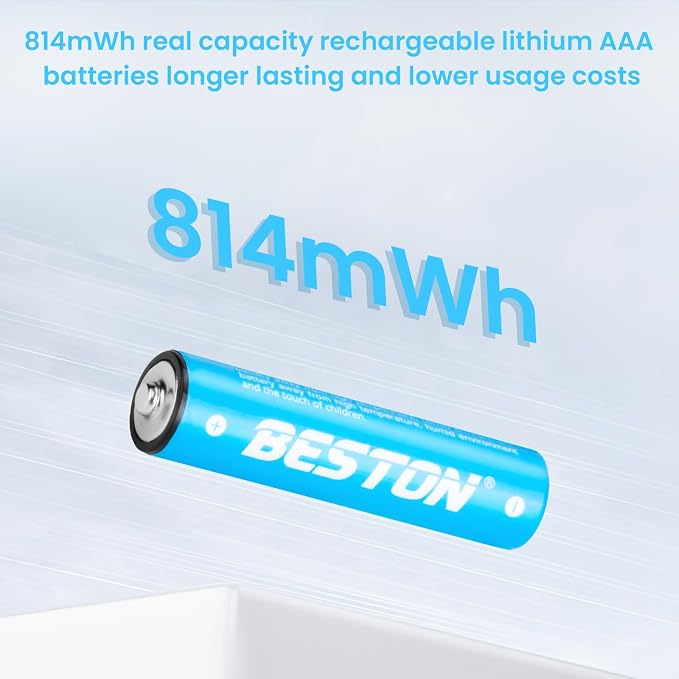BESTON Rechargeable Lithium AAA Batteries