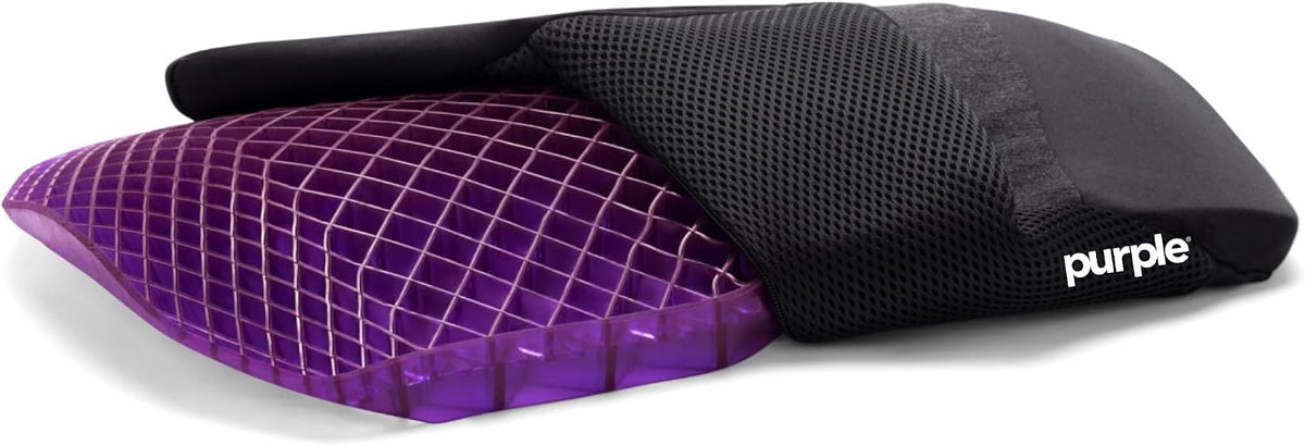 Purple Back Cushion, Lumbar Support Pillow for Office Chair, Car Seat