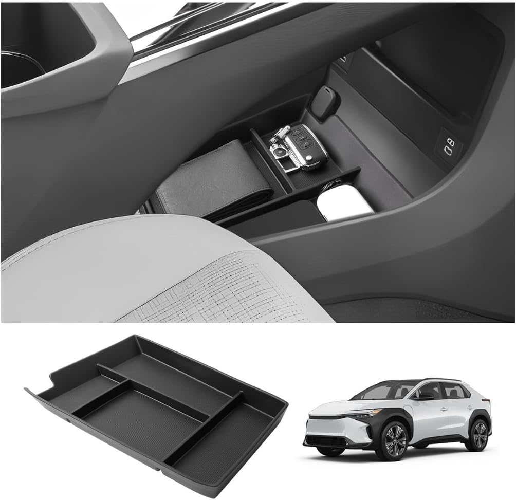 LUWU Prius XW30 Low Center Console Organizer for 2010 2011 2012 2013 2014 2015 Prius Accessories Armrest Console Storage Box Glove Organizer Tray ABS Material (Black)