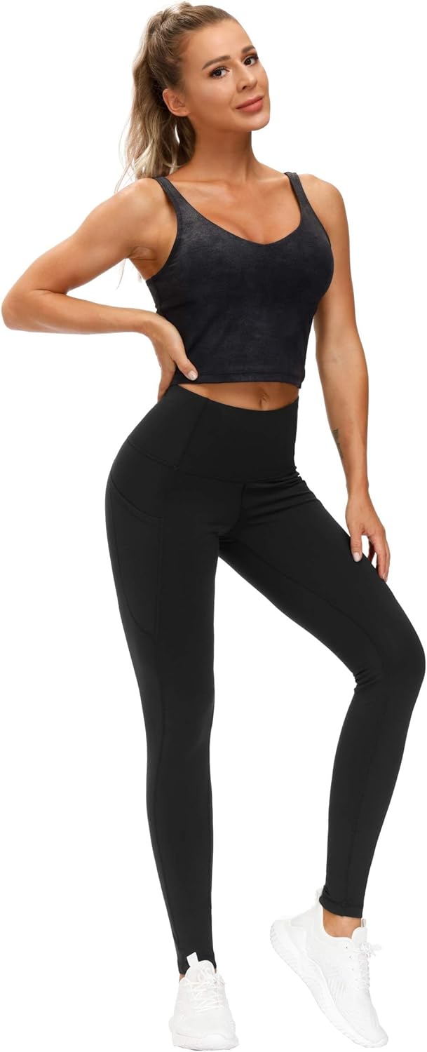 The Gym People High Waist Yoga Pants - Tummy Control Leggings with Pockets for Women | Comfortable Fit