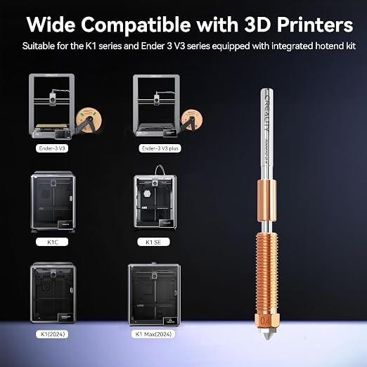 Creality Official K1C/ K1 SE Nozzle, 0.4mm 2PCS Quick-Swap 3D Printer Nozzle Kit