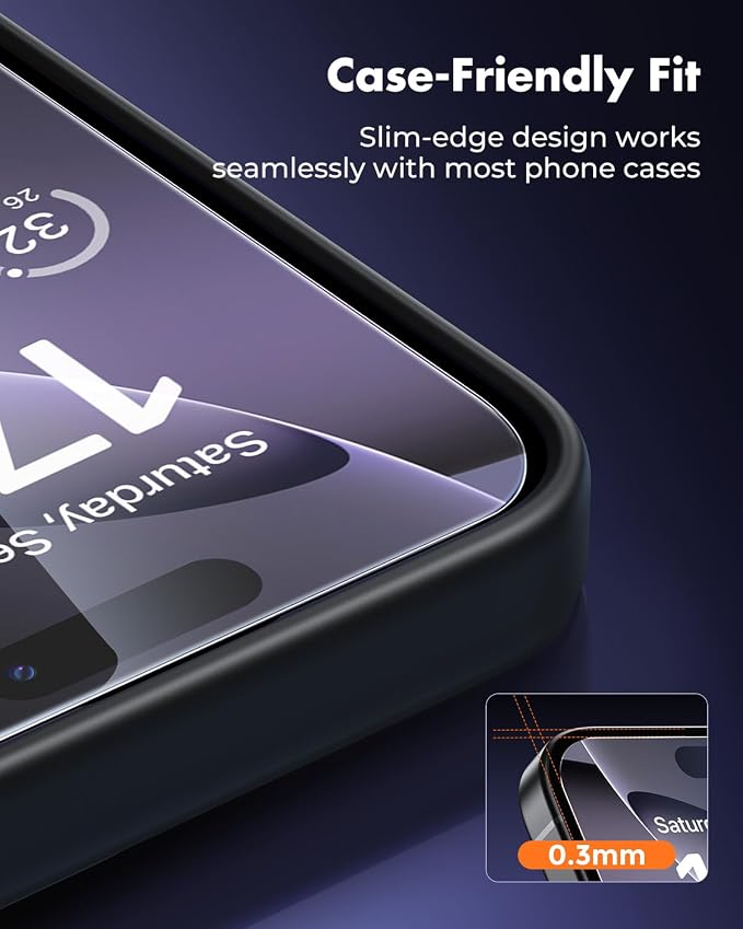 UNBREAKcable iPhone 16 Pro Screen Protector 3-Pack, Upgraded Dual-Tempered