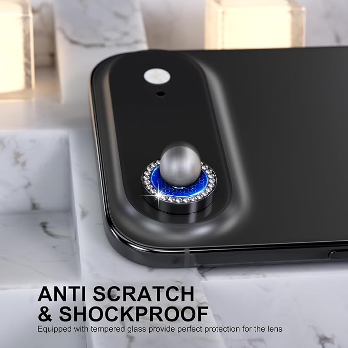 Choiche Compatible for iPhone 17 Air Camera Lens Protector Bling, 9H Tempered