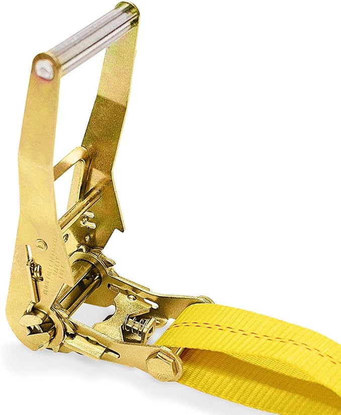 Two 2-in. X 27-Ft. Heavy-Duty Ratchet Straps with Chain Ends and Grab Hooks, 10,000 Lbs. Break Strength | Chain TieDowns By DC Cargo Mall