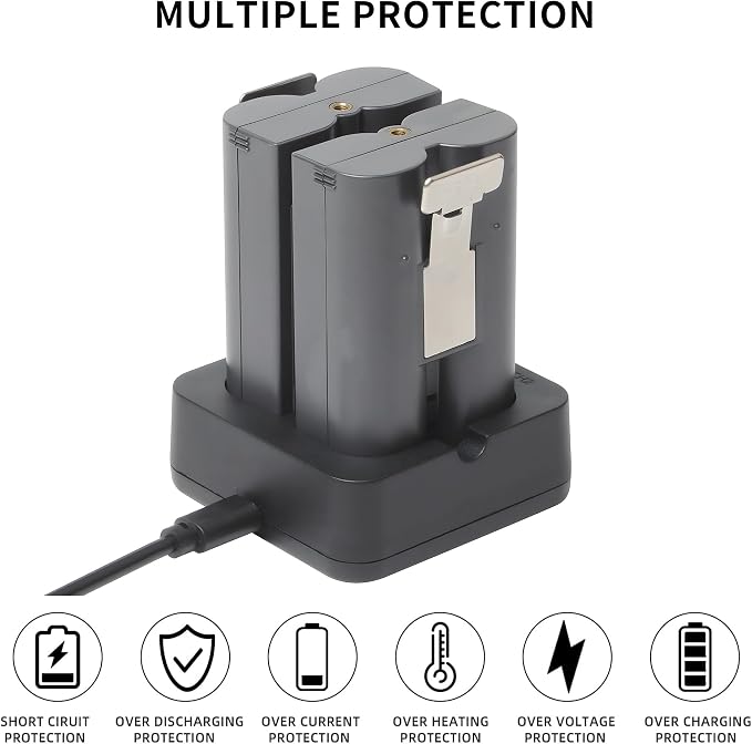 Battery Charger for Ring Rechargeable Battery, Dual Port Battery Charger
