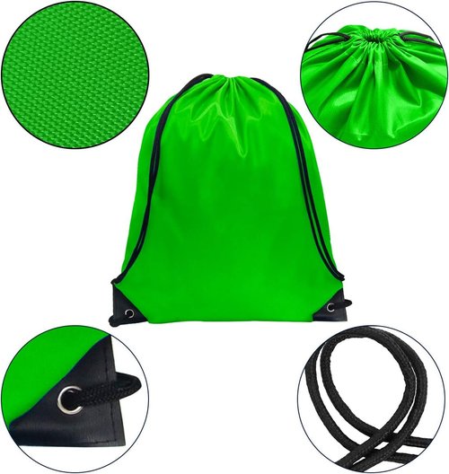 GoodtoU Drawstring Bags - 20 Pack Nylon Cinch Backpacks for Gym & Travel | Lightweight 15.5x13.5 Inch, 10 Colors