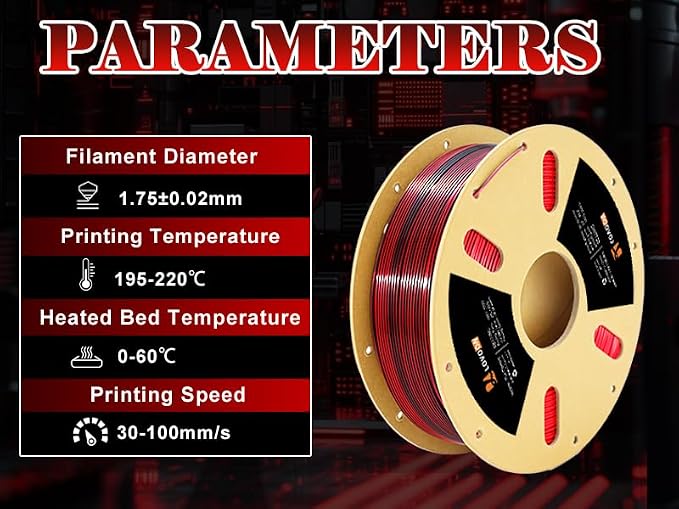 LOVOON PLA 3D Printer Filament Silk Bundle 2KG, PLA Filament 1.75mm Shiny Dual