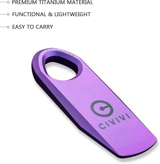 CIVIVI Mini Titanium Pry Bar, 1.70" Overall Ti-Bar EDC keychain Multi-Tool, Designed by Ostap Hel C21030-2 (Purple)
