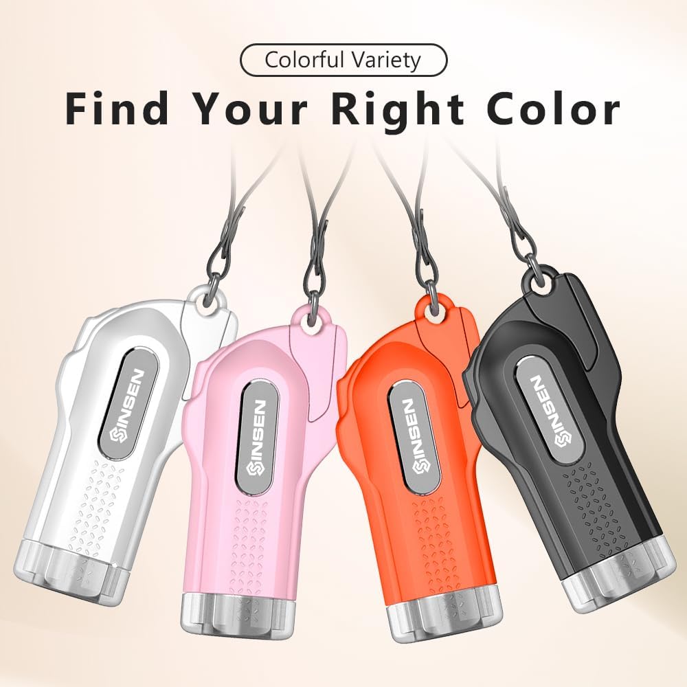 SINSEN Car Safety Hammer, 2-Pack Window Glass Breaker & Seatbelt Cutter, Emergency Keychain, Automotive Escape Kit and Survival Tool for Land/Underwater, Pink & White