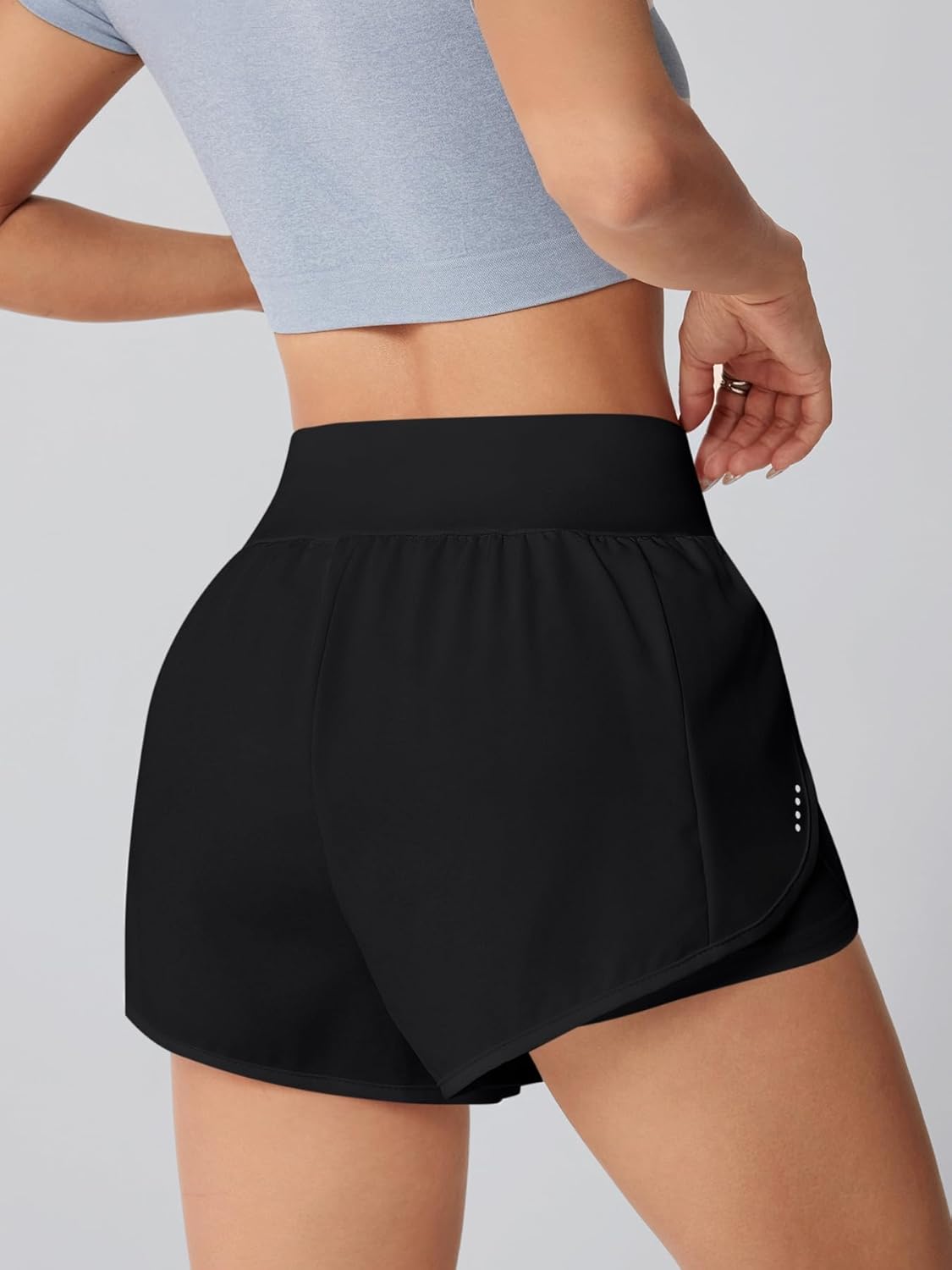 Skiennix Women's High-Waisted Athletic Running Shorts - 3" Dolphin Gym Shorts with Pockets