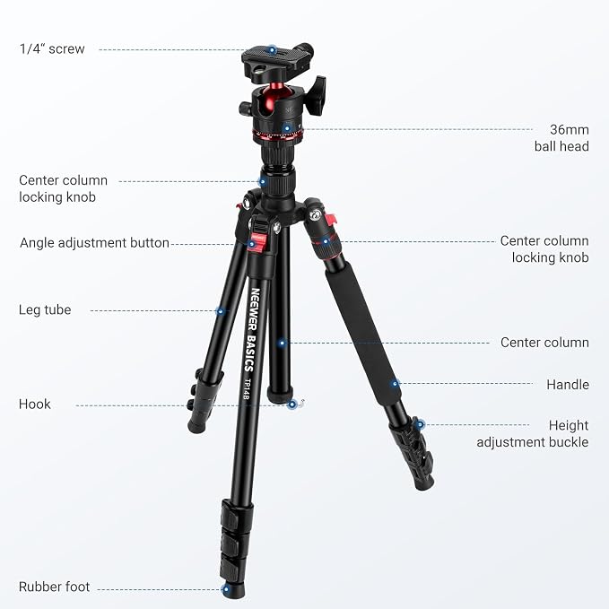 NEEWER Basics 72" / 182 cm Travel Tripod Monopod