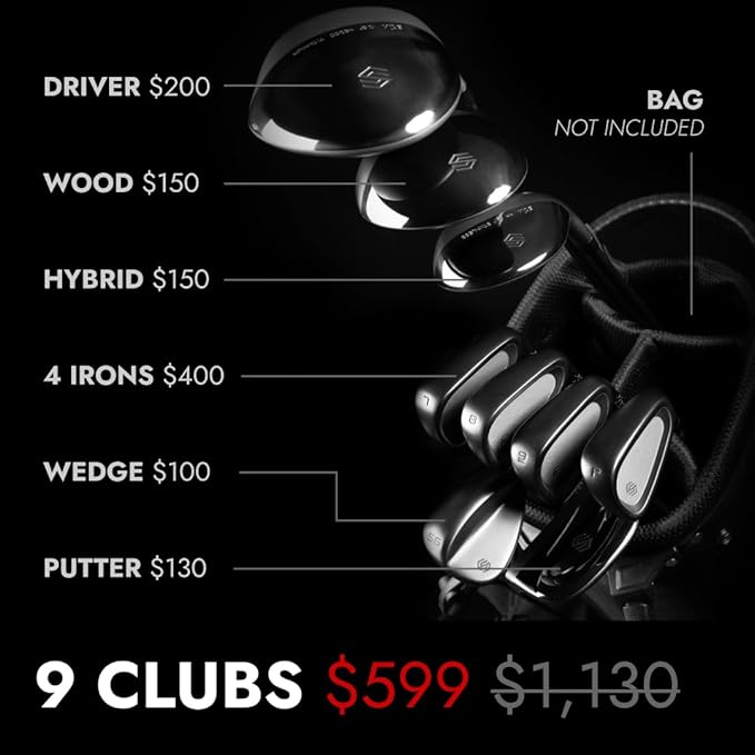 Stix Golf Club Set - Unisex - Black - 9 Set Clubs - Graphite Shafts - Premium Materials, Modern Design, Quality