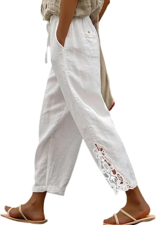 Acelitt Women's Casual Lightweight Drawstring Pants - Elastic Waist with Pockets | Sizes S-XXL