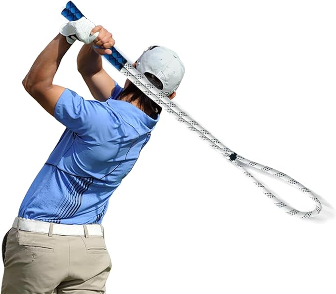 THE GOLFER STORE Golf Rope Swing Trainer Golf Swing Training Aid - Portable Golf Rope for Improving Swing Speed, Tempo and Power for All Levels of Warm-Up Practice Equipment