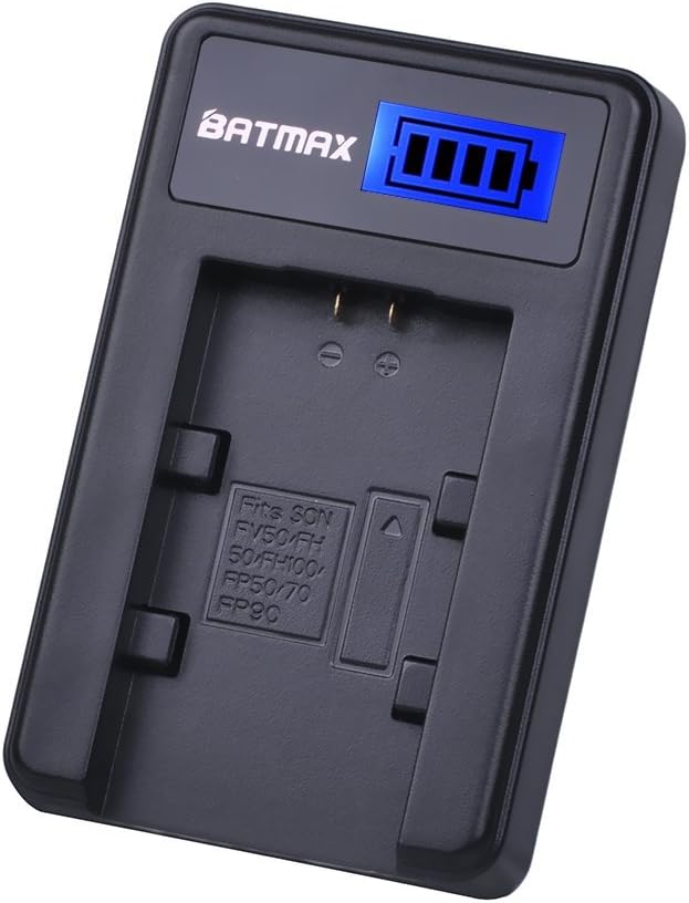 Batmax 2Packs NP-FH50 Battery + LCD USB Charger