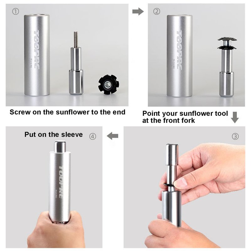 Shcobomo Bicycle Fork Star Nut Setting Installer with Free Spare Special Screw, Foundation Star Nut Setter Installation Tool for 1", 1-1/8" Threadless Fork Tubes
