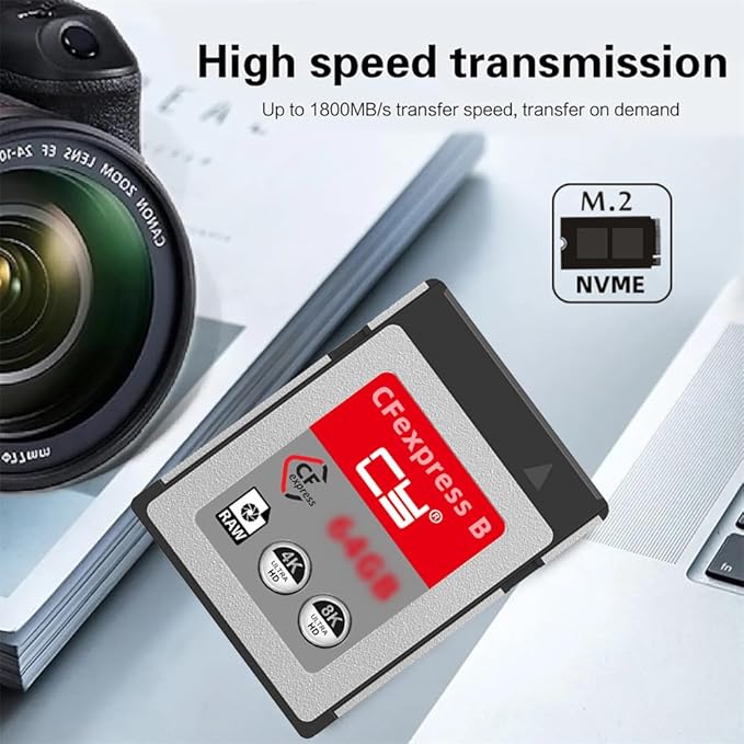 CFexpress Type-B 64GB Memory Card CFE CFB Adapter Compatible