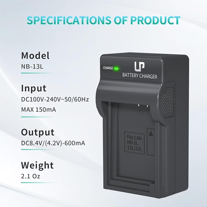 LP CB-2LH CB-2LHT NB-13L Battery Charger