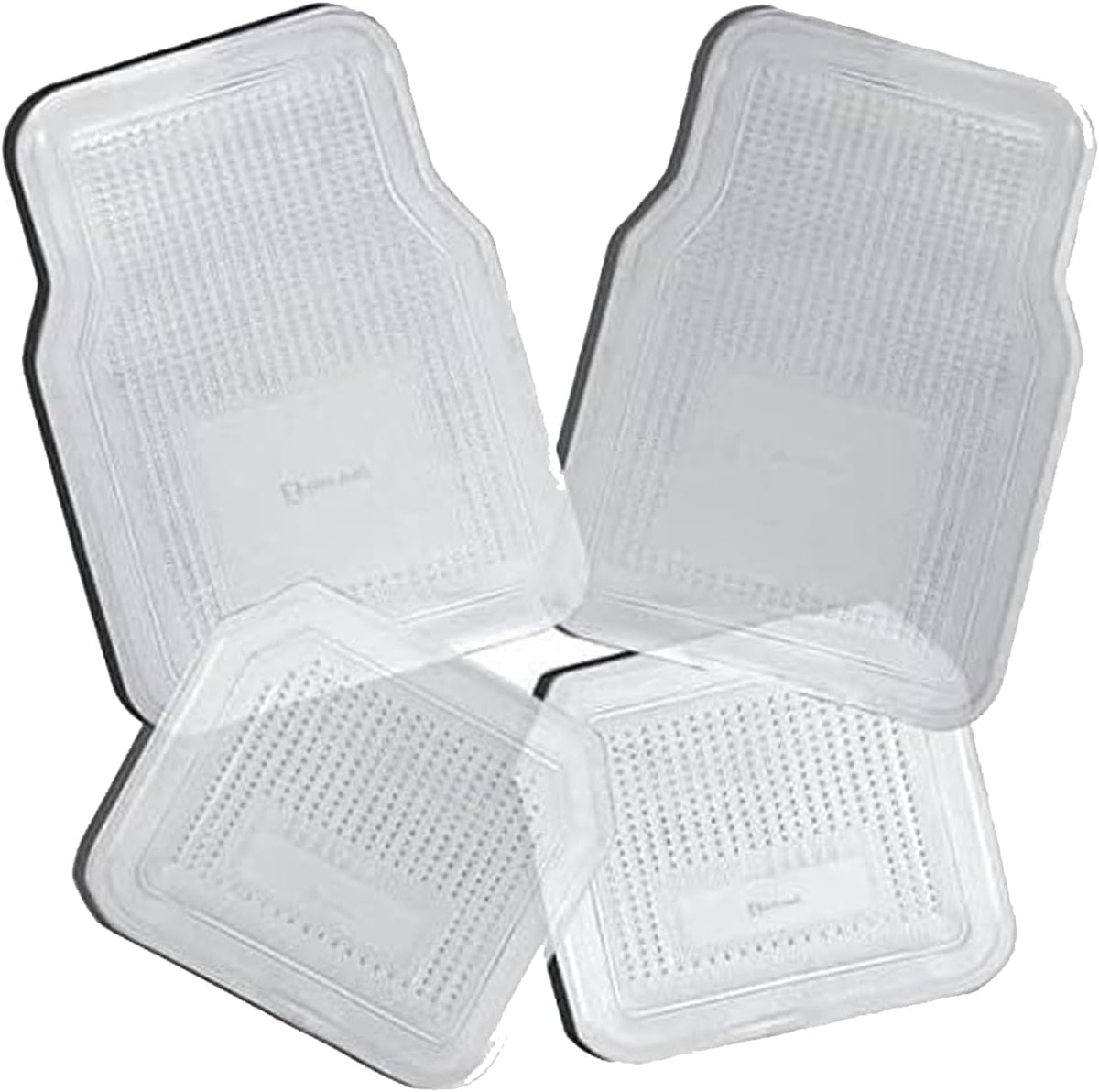 Zento Deals Car Floor Mat - Clear All Weather Floor Mat - Heavy Duty Weather Protection Mats – Universal Fit 4pc Front and Rear – Non Slip Car Van SUV Protection Liner