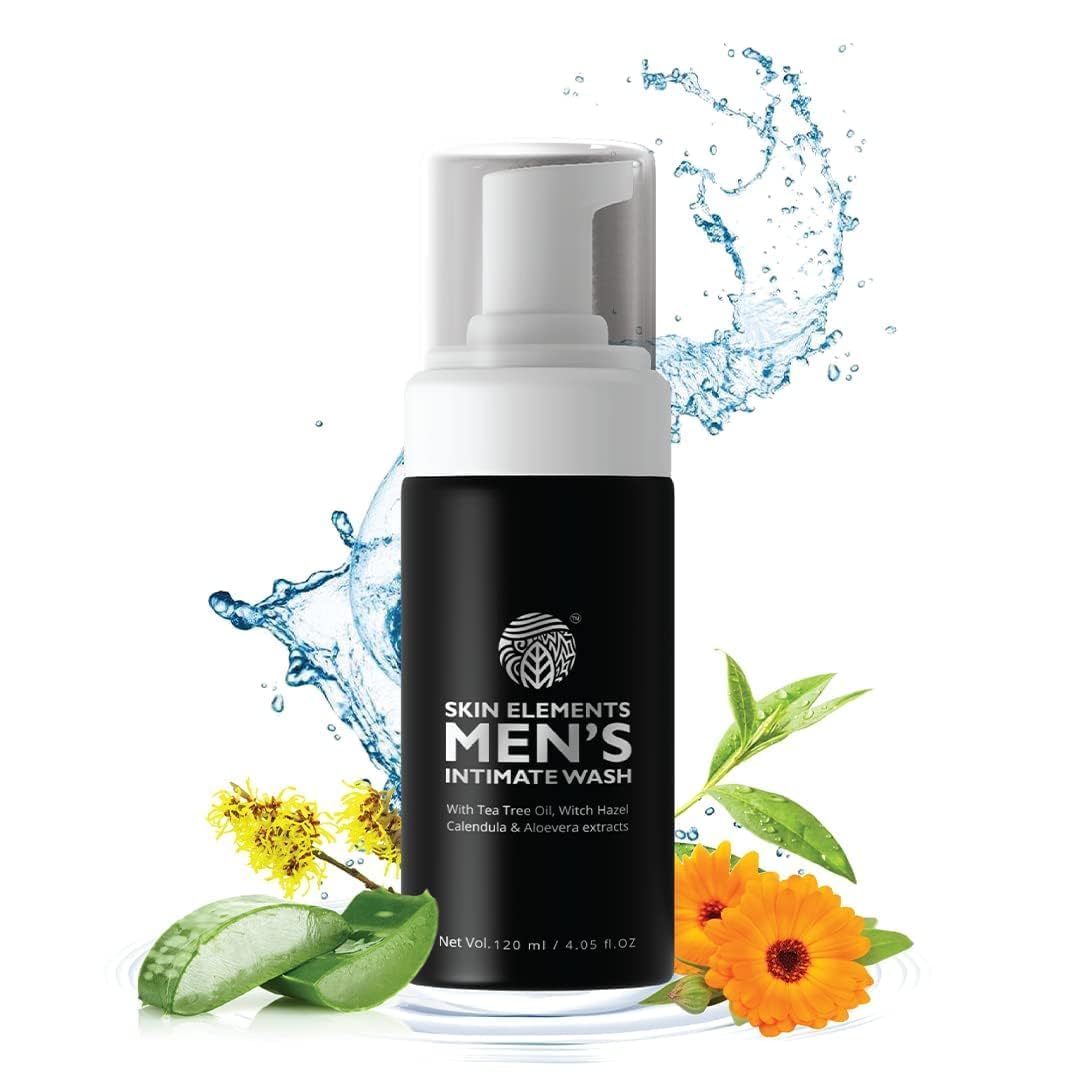 Skin Elements Intimate Wash for Men - pH Balanced Foaming Cleanser with Tea Tree Oil & Aloe Vera | 4.05 fl. oz.