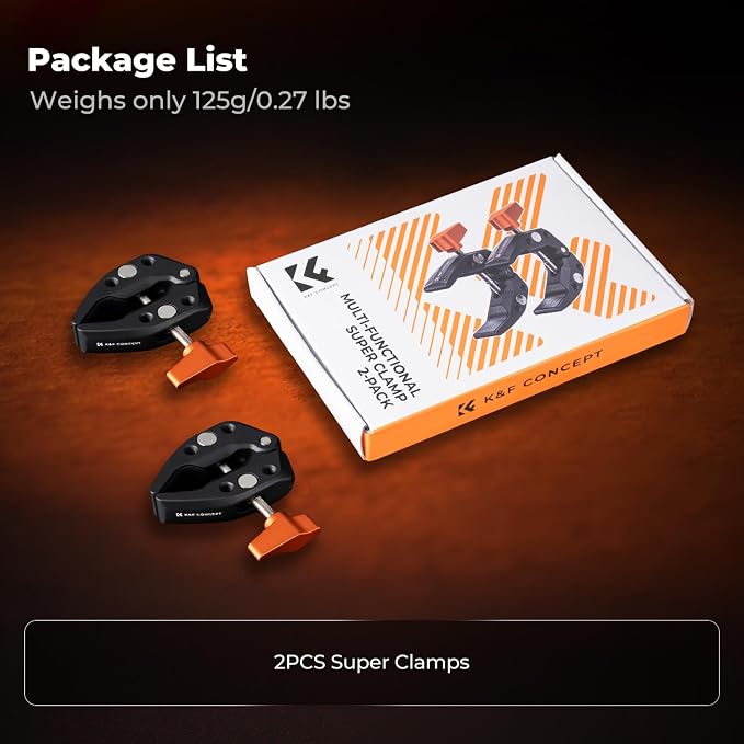 K&F CONCEPT 2 Pack Camera Mount Clamp, Super Crab Clamp