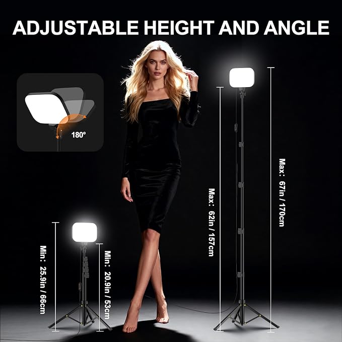 EMART 2-Pack LED Video Light, Portable 3000-5500K CRI97+ Studio Lights