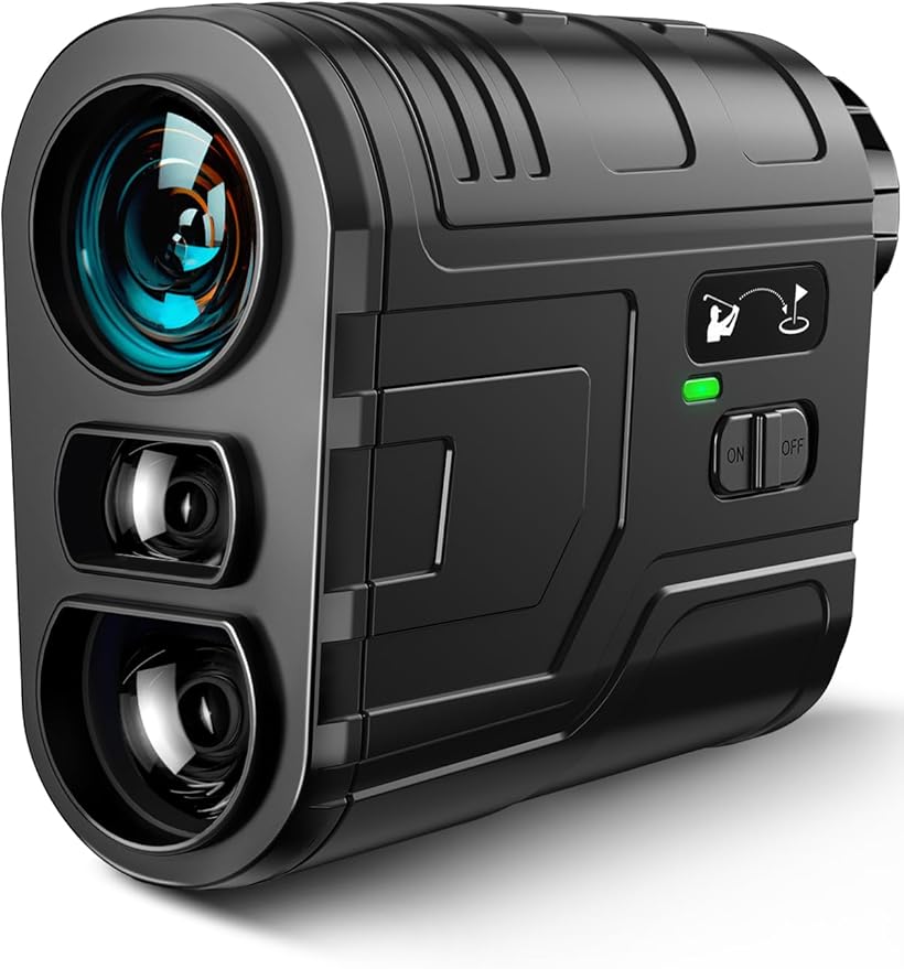 1200Yards Range Finder Golf with Slope, 7X Magnification Range Finder, Lightweight Portable Rechargeable Rangefinder, Flag Lock Vibration, Switch for Legal, Range Finders for Hunt/Golf Accessory