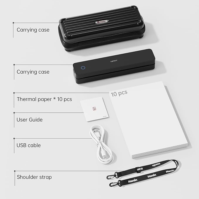 HPRT Portable Thermal Printer-Inkless Printer, Supports Thermal Paper&Labels
