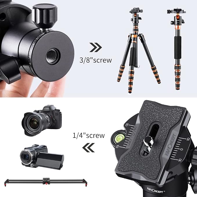 K&F Concept 25mm Metal Tripod Ball Head 360 Degree Rotating Panoramic