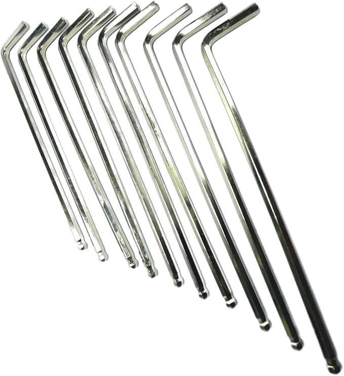10pcs 4mm Ball End Allen Wrench sets,4mm Hex Key Wrench set,4mm ball end Hex Driver allen key Door Key L Shaped hex wrench set with Long Arm 139mm lengh.4mm ball end hex wrench