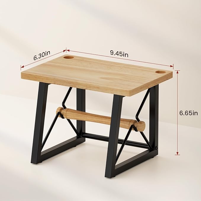 Label Holder for Rolls and Fan-fold Labels, Wooden Label Stand for Shipping