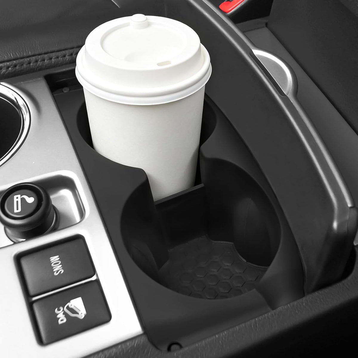 BIBLOZ Car Cup Holder Insert Compatible with Toyota Highlander 2008-2013 Accessories Silicone Material Center Console Cup Holder Protector Organizer