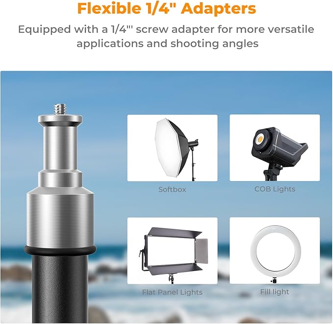 K&F CONCEPT Light Stand for Photography, 6.5ft/2M Portable Extendable Photo
