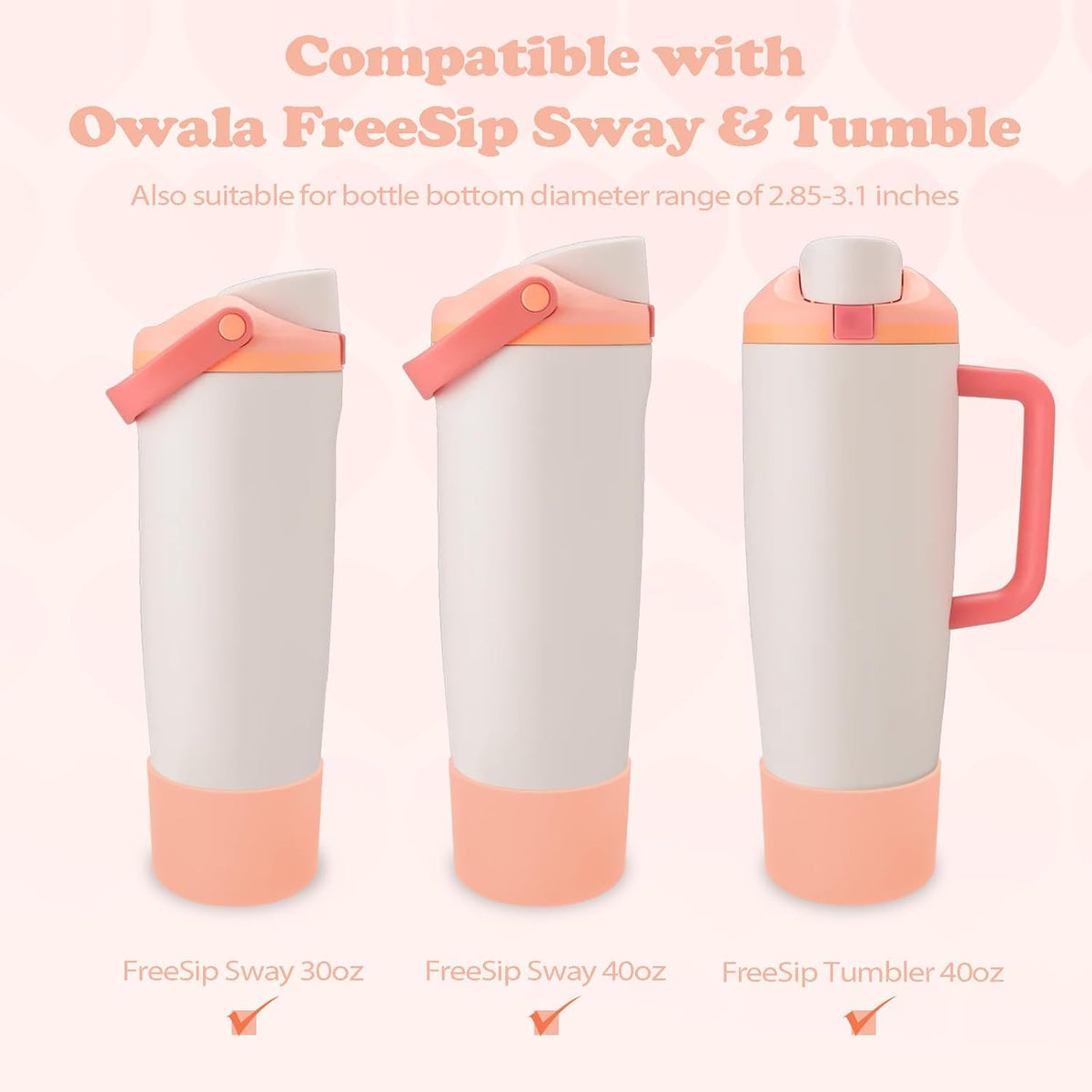Owala Silicone Boot - Non-Slip, Scratch-Resistant Stability Enhancer for 30oz & 40oz Bottles | 18 Colors Available (Sparkling Sherbet)