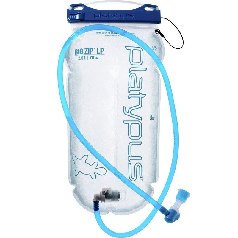 Platypus Big Zip Water Reservoir for Hydration Backpacks, 2-Liter, EVO with Fast Flow Valve, Clear