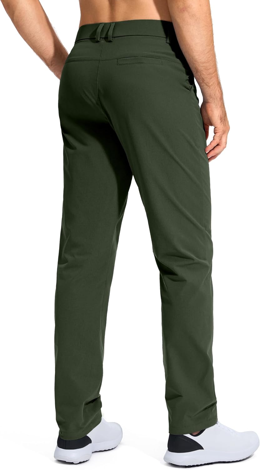 Pudolla Men's Golf Pants - Lightweight Quick-Dry Casual Slacks with Pockets | Comfortable Fit in 30"/32"/34" Sizes