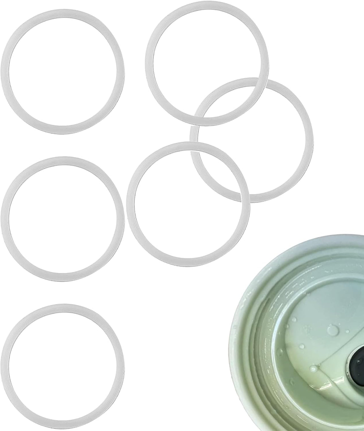 Owala FreeSip | 6-Pack Replacement Water Bottle Gaskets - Durable Silicone Lid Seals